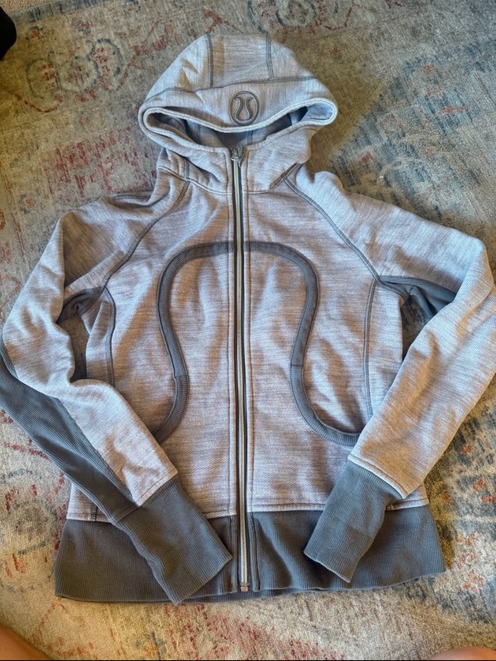lululemon athletica Girls' Light Gray Hooded Zip Jacket